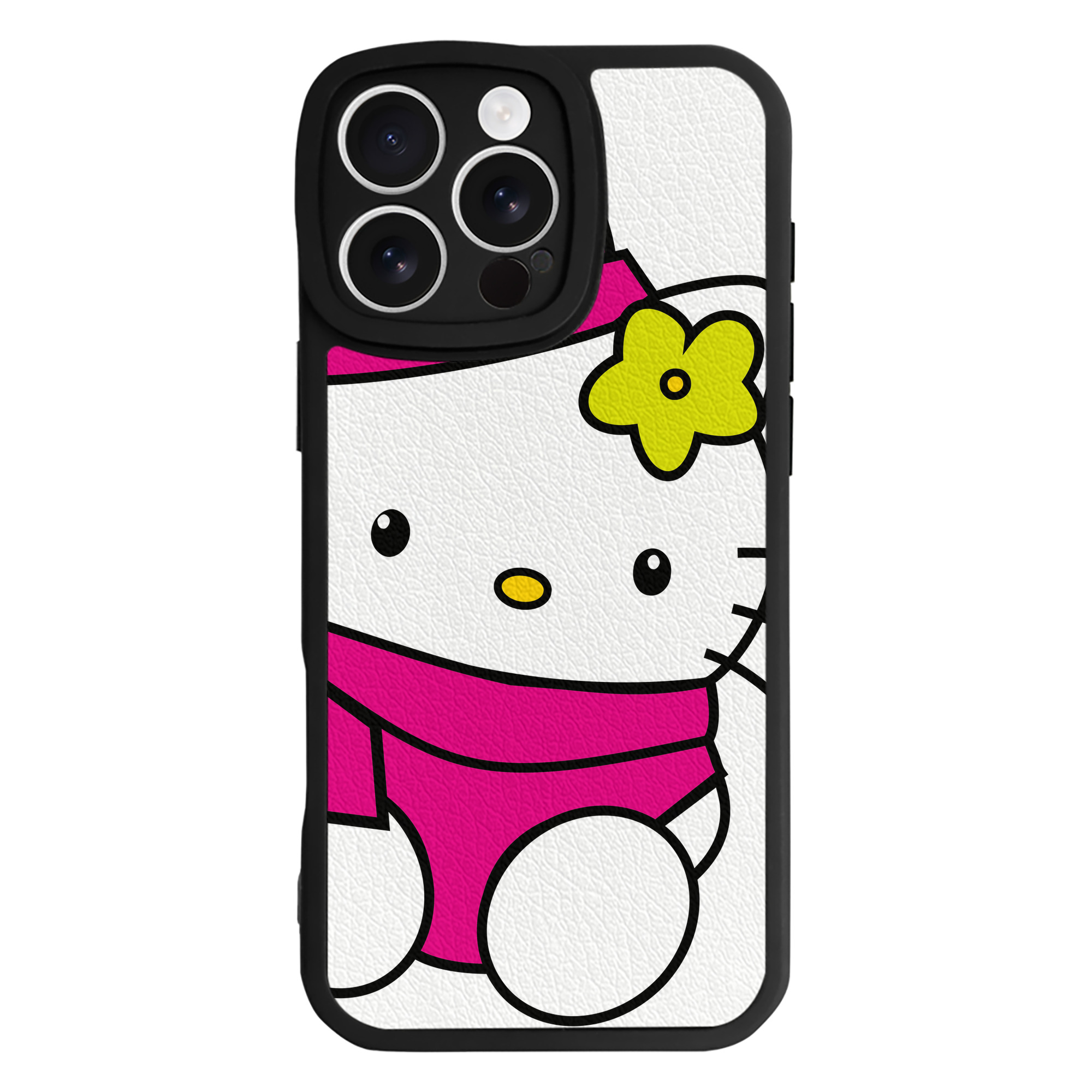 （画像用） Hello Kitty ハローキティ 【iPhone 16シリーズ対応】シリコンスマホケース（レザー調） 材質：シリコン